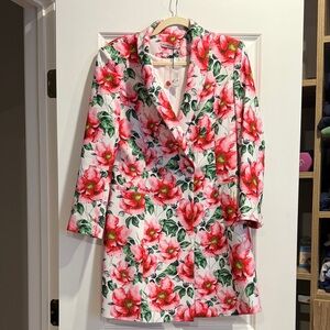 Alice + Olivia Pink and Green Floral Blazer Dress